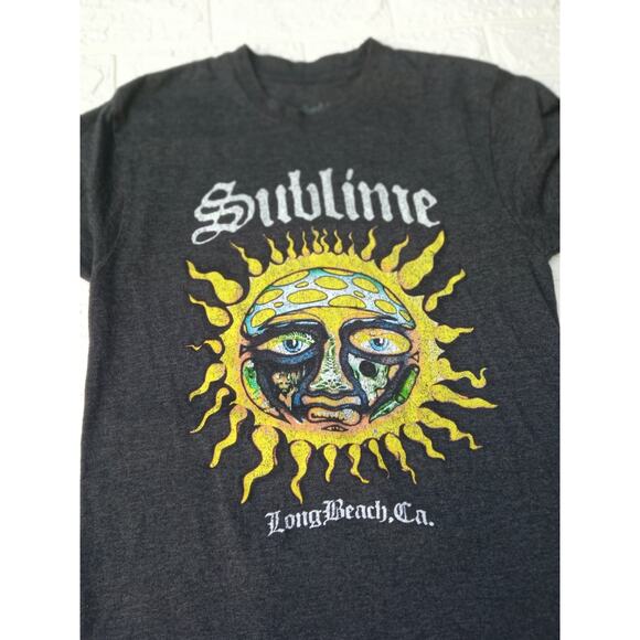 Sublime Shirt Adult Gray Short Sleeve Crew Neck Long Beach Music Mens Size M - Picture 5 of 6